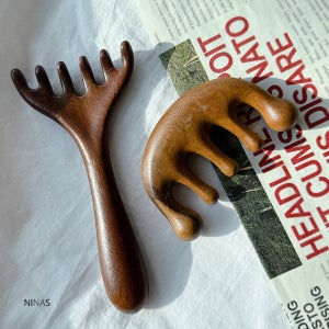 우드 괄사마사지기 두피마사지 경락 리프팅 괄사빗 지압봉 림프순환 페이스 얼굴 마사지 승모근