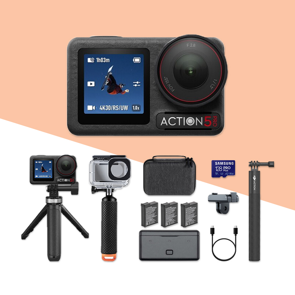 [합정 액션캠대여] DJI 오즈모 액션5 프로 풀패키지 여행 유튜브 촬영 대여 렌트 렌탈