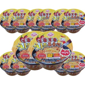 오뚜기 보들보들 치즈볶음면 매운맛 용기 감칠맛 캠핑음식 간편식 편의점 100G 12개 1세트