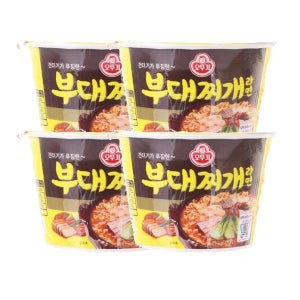오뚜기 부대찌개라면 용기 감칠맛 캠핑음식 간편식 편의점 115g 4개 1세트
