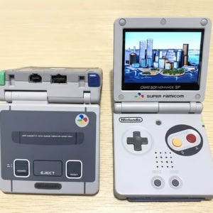GBA SP 게임보이어드밴스sp SFC 버전 백라이트 커스텀 제작 게임기