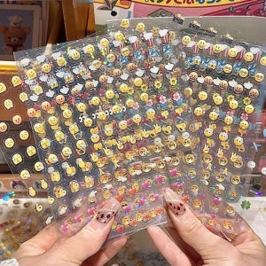 이모지 이모티콘 스티커 얼굴 표정 4장set