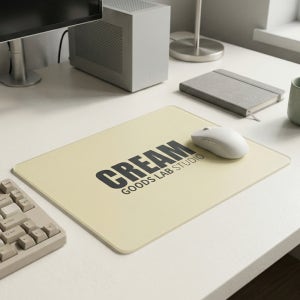 강화유리 마우스패드 유리패드 데스크테리어 데스크매트 CREAM