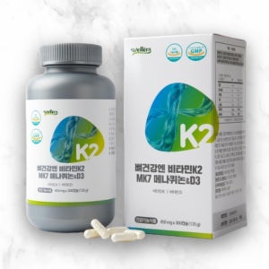 뼈건강엔 비타민K2 MK7 메나퀴논&D3 웰러스 가족과 함께 300정, 1개