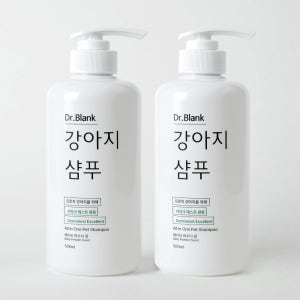 닥터블랭크 저자극 올인원 강아지 샴푸 새끼강아지 보습 목욕 베이비파우더, 500ml, 2개