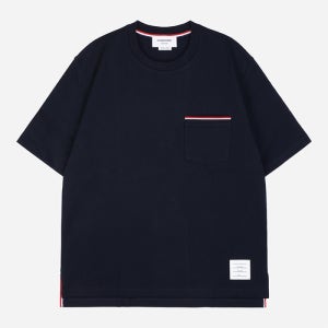 [톰브라운]6S MJS183A 07323 415 삼선 포켓 티셔츠 네이비
