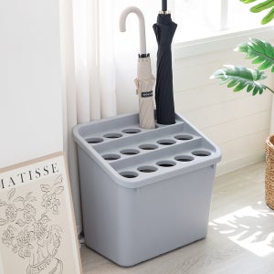 15구 우산꽂이 플라스틱 대용량 우산보관함 물받이 사무실 현관 정리대 베이지