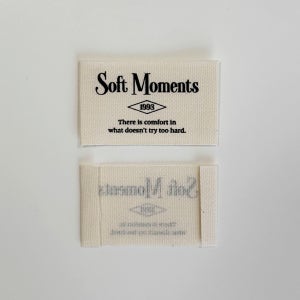 (3입) 부드러운 순간들 면 인쇄라벨 국내생산 핸드메이드 뜨개 소잉 부자재