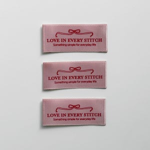 (3입) 한땀한땀 담긴 사랑 폴리 인쇄라벨 국내생산 핸드메이드 뜨개 소잉 부자재