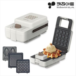 키친아트 와플메이커 붕어빵 전기 와플기계 크로플 제조기 만들기