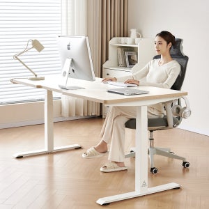 아우스 GE06 고강도 스퀘어 3STEP 듀얼 모터 800폭 25mm상판 전동 모션데스크