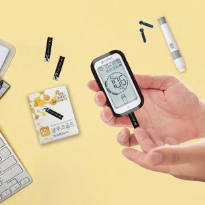 글루코옵트 혈당측정기 혈당계+시험지100매+침110개+솜100매 세트