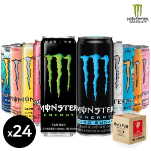 몬스터에너지 355ml 24캔 10종 제로 그린 울트라 제로 고카페인 에너지 음료수
