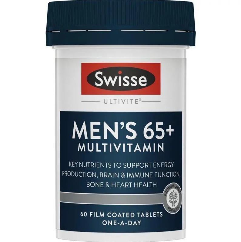 호주직구 <b>스위스</b> 맨즈 65+ 멀티비타민 60정 65세이상 남성 종합건강