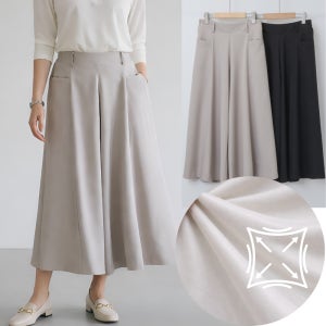 [국산] 치마통바지 뒷밴딩 스판 편한 하이웨스트 직장인 키작녀 중년여성 봄여름