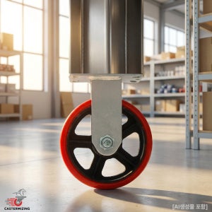 고중량바퀴 8인치(20cm) 폭6cm 550kg 대차바퀴 산업용캐스터 고정형