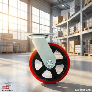 고중량바퀴 8인치(20cm) 폭6cm 550kg 대차바퀴 산업용캐스터 회전형