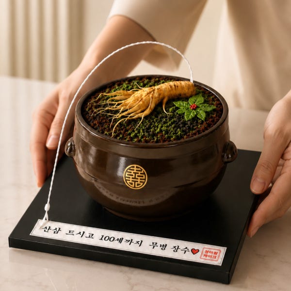 (택배) 복단지 산삼한뿌리 불꽃케이크