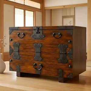 가온공방 홍송 원목 반닫이 750 제기함 고가구 제사용품 목기 보관함 수납장