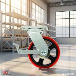 고중량바퀴 단조 8인치(20cm) 770kg 대차바퀴 산업용캐스터 회전브레이크형