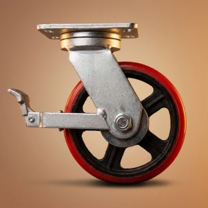 고중량바퀴 단조 8인치(20cm) 770kg 폭 6.4cm 대차바퀴 회전브레이크형