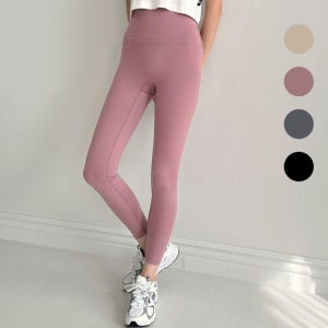 웨스트 레깅스 필라테스 스타일 하이 무봉제 여성 와이존 긴 가을 두꺼운 따뜻한 여성5부