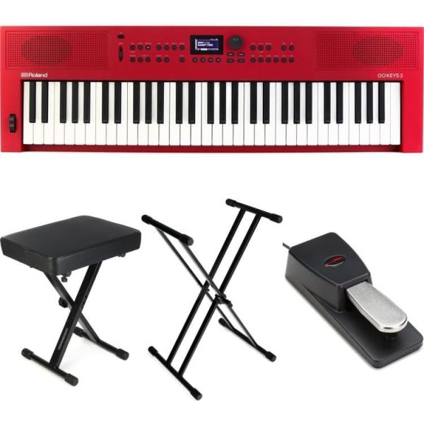 Roland 롤랜드 GOKEYS 3 키보드 필수품 번들 빨강