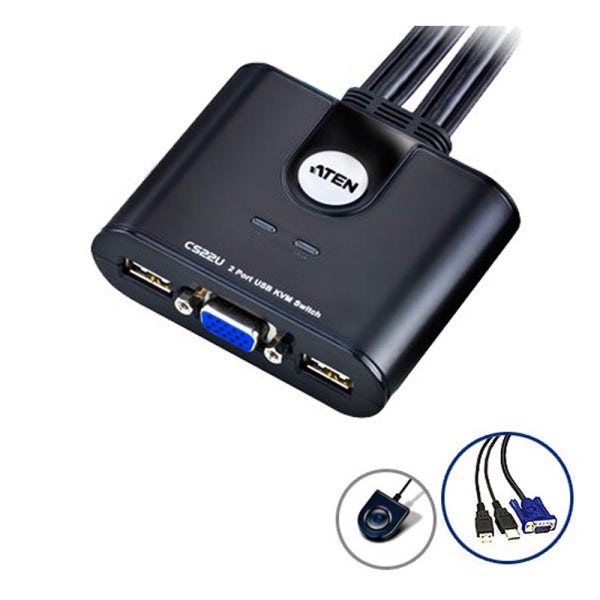 2포트 USB KVM 스위치 VGA RGB 본체 PC 2대 키보드 마우스 공유기