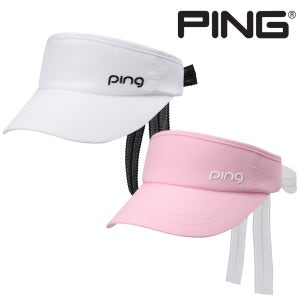 핑 골프웨어 여성 뒷리본 썬바이저 파크 골프 라운딩 캡 모자 E1CP052
