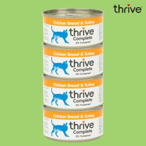 쓰라이브 캔 고양이 주식캔 습식사료 치킨 칠면조, 75g, 4개