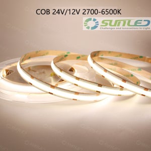 색변환 듀얼 COB LED바 10m롤 2700K+6500K 스트립 면발광 플렉시블 24V