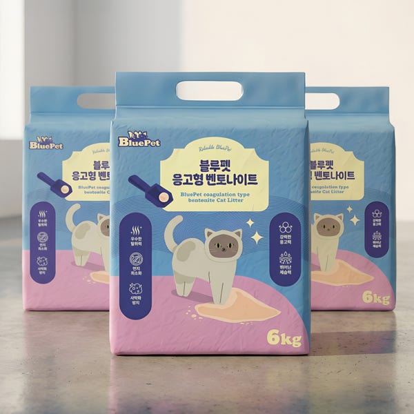 블루펫 응고형 벤토나이트 고양이모래 대용량 18kg