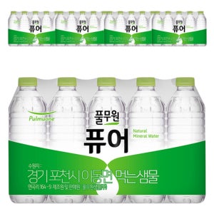 500ml 60병 풀무원 퓨어 생수 먹는 샘물 주문 맑은 안전한 포천 배달 물 정기 가정