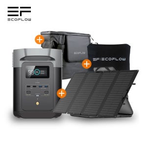 에코플로우 델타2맥스 태양광220W 패키지 세트 파워뱅크 3000사이클 리튬인산철 2400W 캠핑 차박