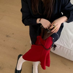 [당일발송] 바스켓 페블 스커트 H라인 절개 롱 맥시 컬러 밴딩치마 (3c)