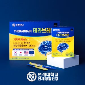 연세헬스케어 테라브레인 뇌 기억력 영양제 천마 기억력 두뇌 홍경천 아연 120g, 3개