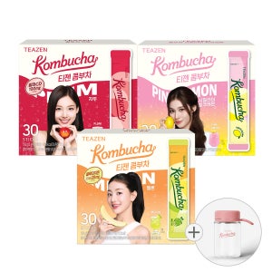 티젠 콤부차 멜론 글루타치온+자두 알파CD+핑크레몬 90스틱(30스틱X3박스) 골라담기+핑크 보틀 증정