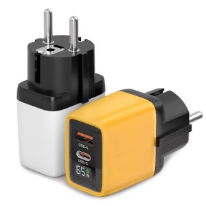 65W 초고속 PD 충전기 3.0 GaN C타입 2포트 접지 해외 100W케이블포함