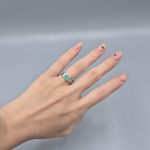 구찌 인터로킹 G 에나멜 실버 링 반지 701612