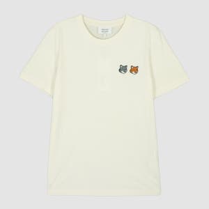 26SS 메종키츠네 더블 폭스 헤드 여성 반팔티 라떼 OW011CFKJ7026 P702