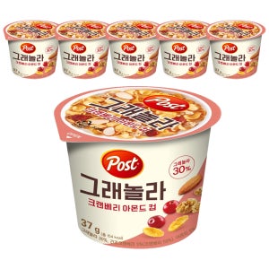 포스트 크랜베리아몬드 컵시리얼 37g, 6개