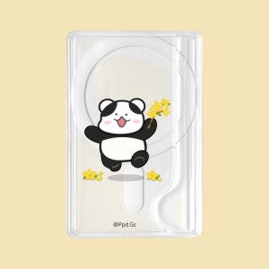 맥세이프 투명 카드지갑 판판다 [개나리] 아이폰/갤럭시 호환
