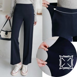 [국산] 쫀쫀 치즈스판 일자통 하이웨스트 히든밴딩 국산 면스판 중년여성 슬랙스 봄여름