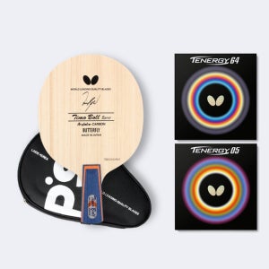 (중펜조합) 버터플라이 탁구라켓 티모볼 스피릿 CS + 테너지64 05 러버조합