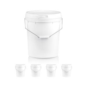 바케스 20L 플라스틱 원형 용기 벌크통 페일통 6개 (묶음 상품)