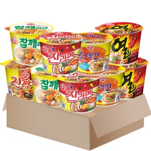 오뚜기 큰컵라면세트 9개(진라면매운맛2+열라면2+스낵면2+참깨라면2+진짬뽕) (SM101)