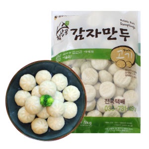 원주 치악산식품 감자 고기만두 냉동 군 찐 물 만두 딤섬 4.5kg, 3개