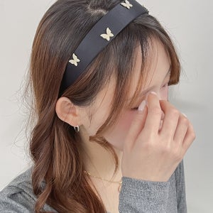 로맨틱나비머리띠 넓은헤어밴드 핸드메이드머리띠 명품헤어밴드