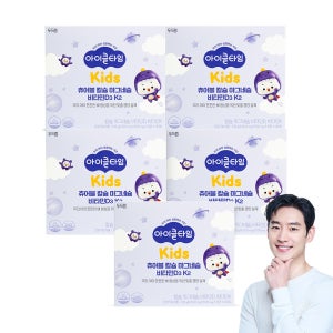 [두드림] 아이클타임 츄어블 칼슘 마그네슘 비타민D3 K2 30포, 5개