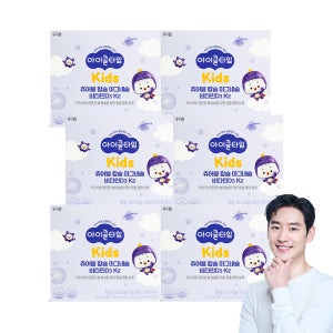 [두드림] 아이클타임 츄어블 칼슘 마그네슘 비타민D3 K2 30포, 6개